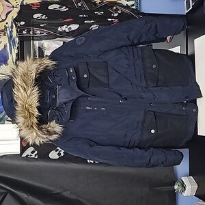 Tommy Hilfiger Artic Hooded Puffer Down Parka Navy Blue Size M
